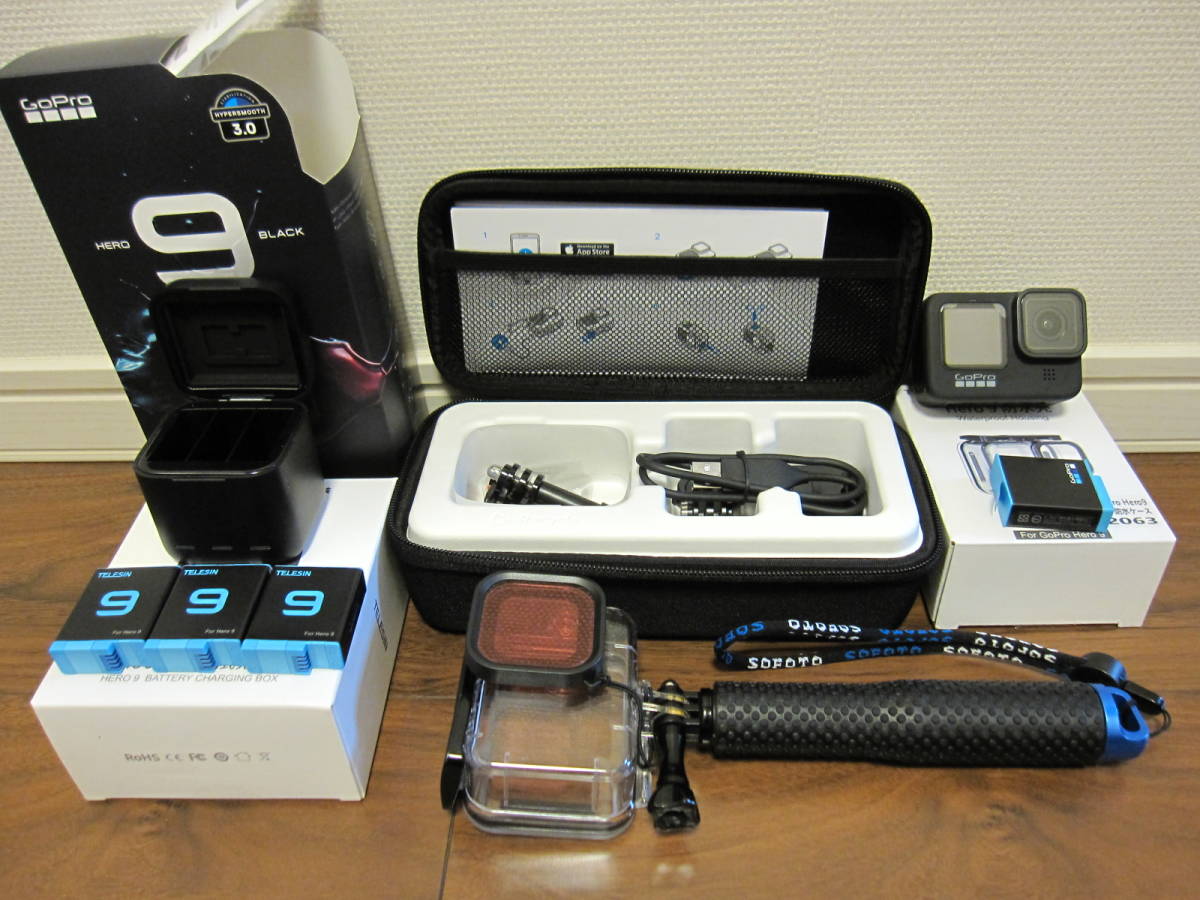 GOPRO　HERO９（水中ケースセット）【中古：美品】_写真に写ってるもの全てです。