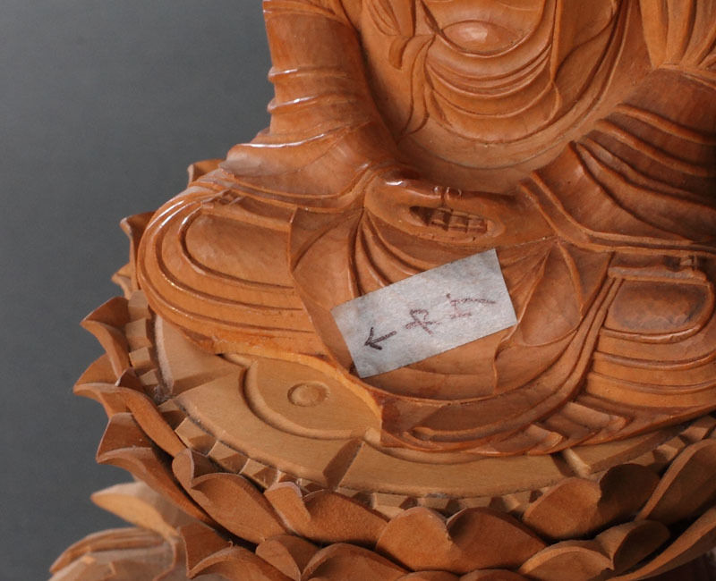 時代 仏像 (古美術 骨董品 木彫り 置物 木工用品 木工細工 如来 蓮華座