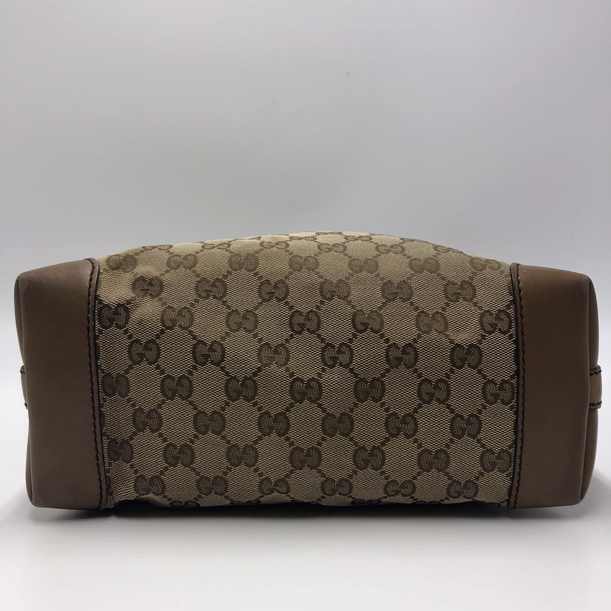 1円【極美品】 GUCCI トートバッグ グラフト 肩がけ GG ジャガード レザー グッチ ハンドバッグ 茶色 ポーチ付き 269878 大容量 軽量_画像5