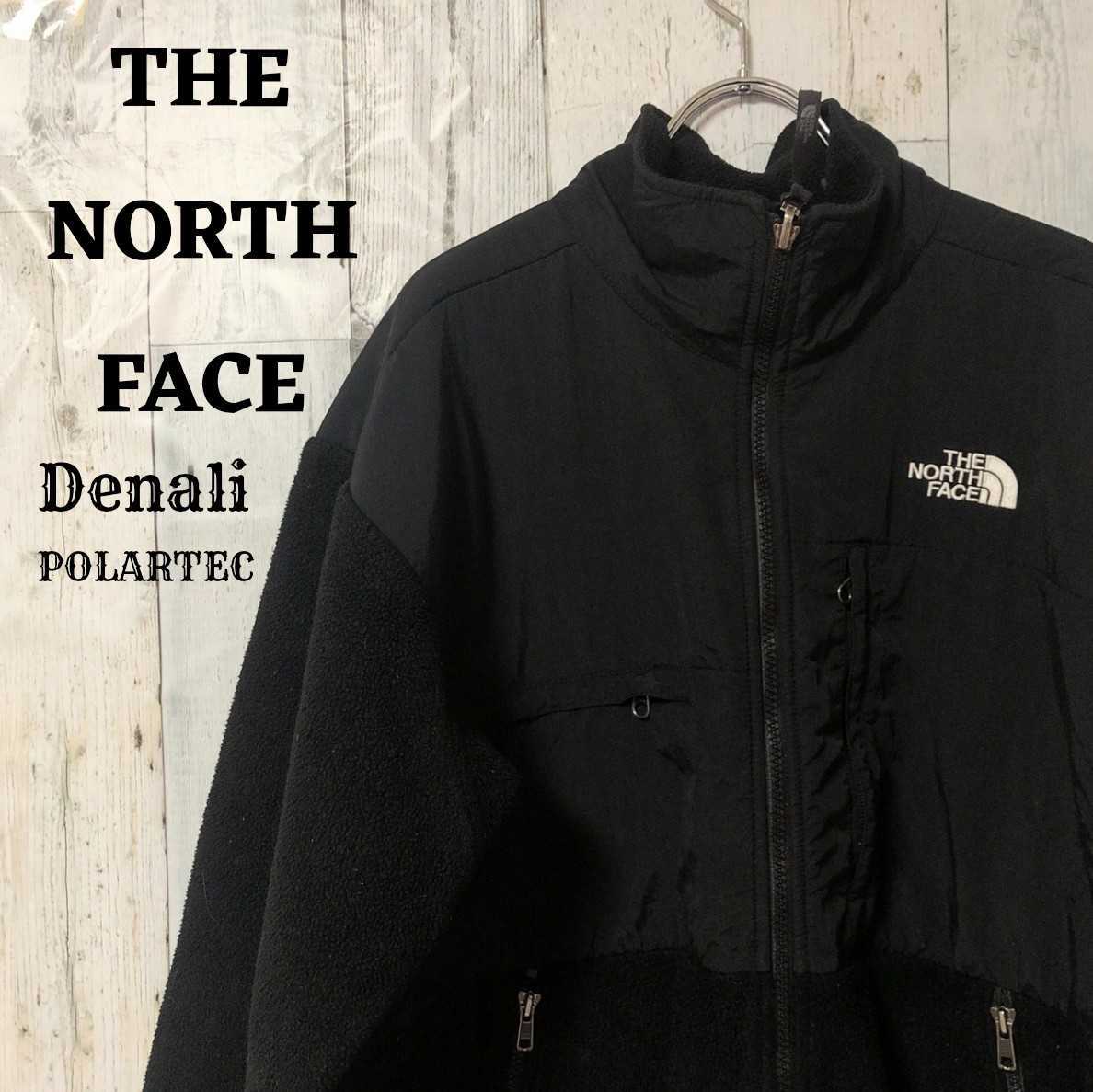 US規格ノースフェイスデナリジャケット黒ブラック刺繍ロゴポーラテックLのサムネイル