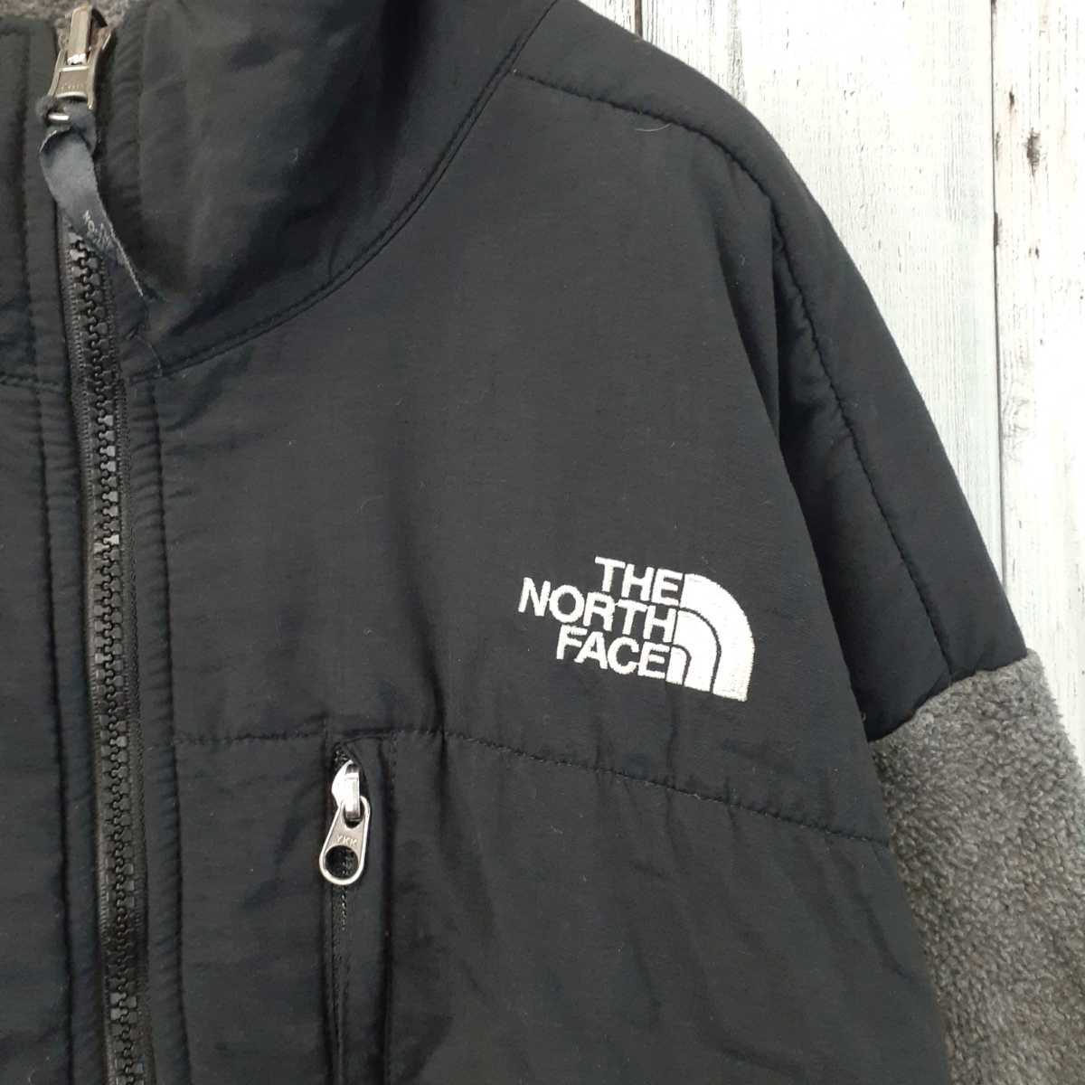 美品US規格ノースフェイスデナリジャケット黒ブラックグレー灰色刺繍ロゴ古着3L_画像5