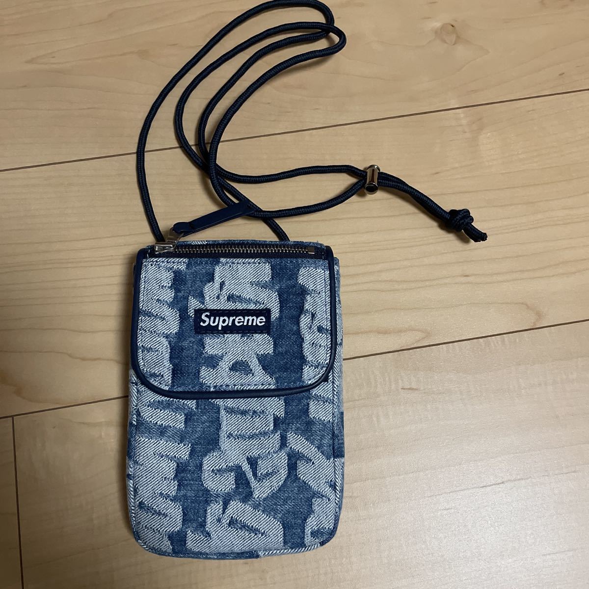 2022SS Supreme Fat Tip Jacquard Denim Neck Pouch Blueシュプリーム