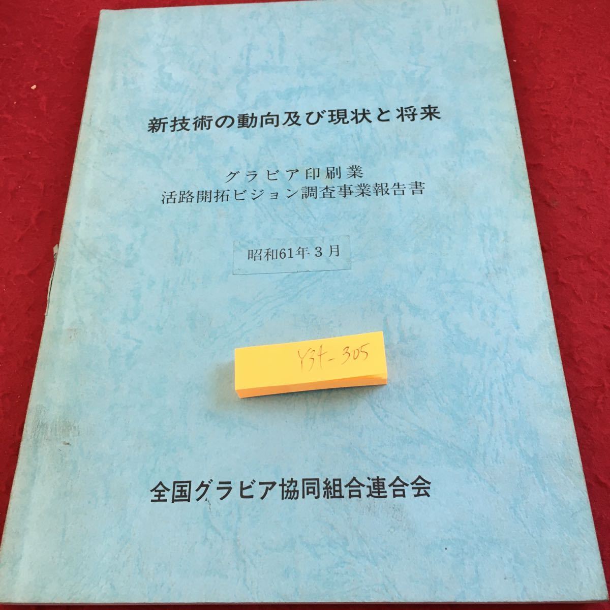 Y35-053 新技術の動向及び現状と将来 グラビア印刷業 活路開拓ビジョン調査事業報告書 昭和61年3月 全国グラビア協同組合連合会_傷、汚れ有り