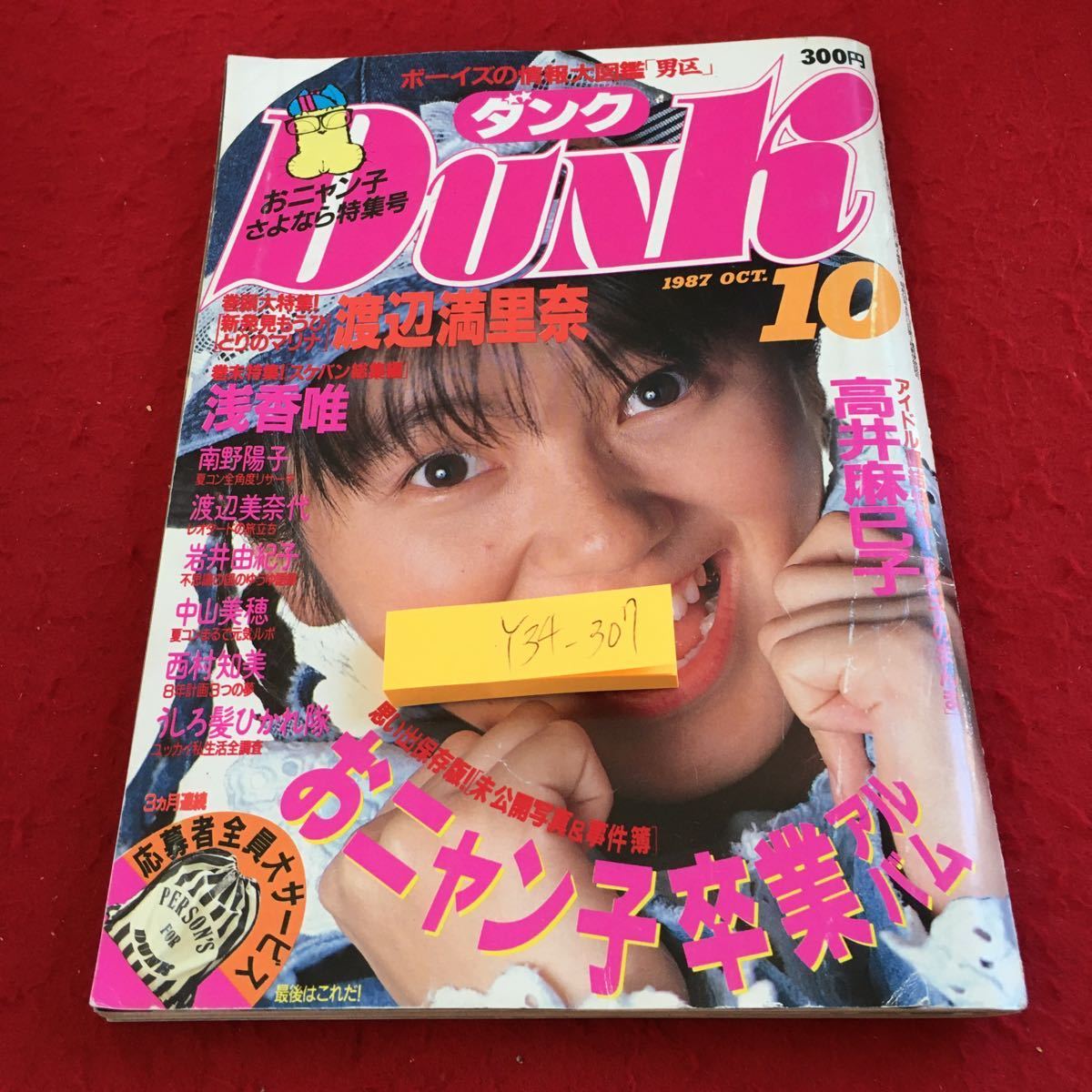 Y35-055 Dunk 1987 год выпуск Watanabe лен .. высота . лен ...nyan.. индустрия альбом Asaka Yui Nakayama Miho ........ и т.п. идол Shueisha 