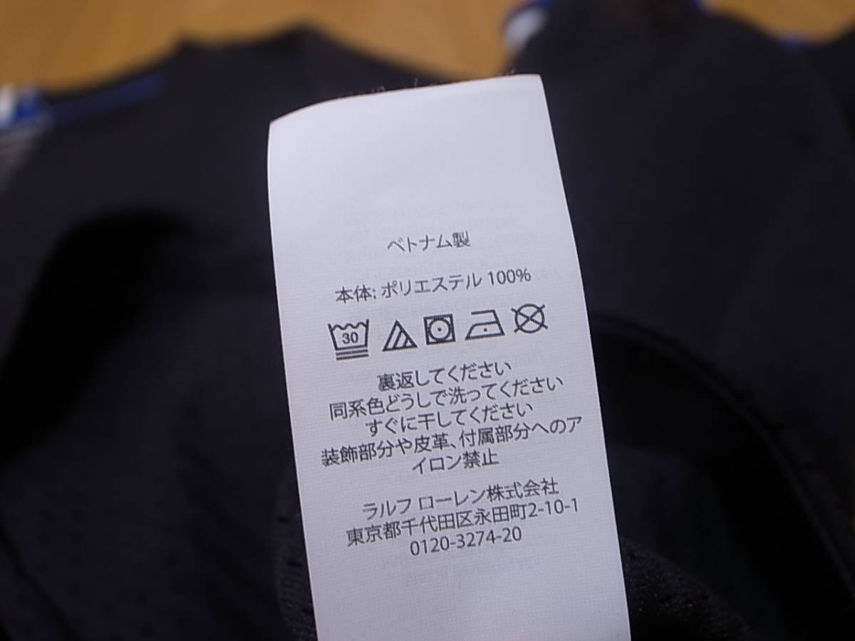 【送料無料 即決】POLO SPORT RALPH LAUREN 復刻 ポロスポーツ LOGOロゴ USAアメリカ 星条旗 Vネック メッシュ半袖ゲームシャツ 黒 XXL新品_画像10