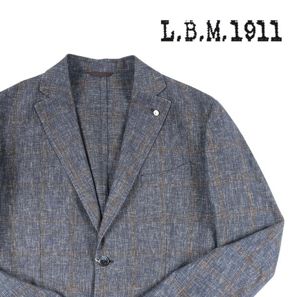 L.B.M.1911（エルビーエム） ジャケット 958592 ネイビー x ブラウン 54 【S21764】 / 大きいサイズ