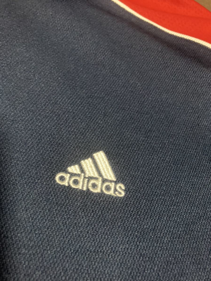 прекрасный товар adidas темно синий, красный, Logo белый ( вышивка ) короткий рукав стрейч tops размер M