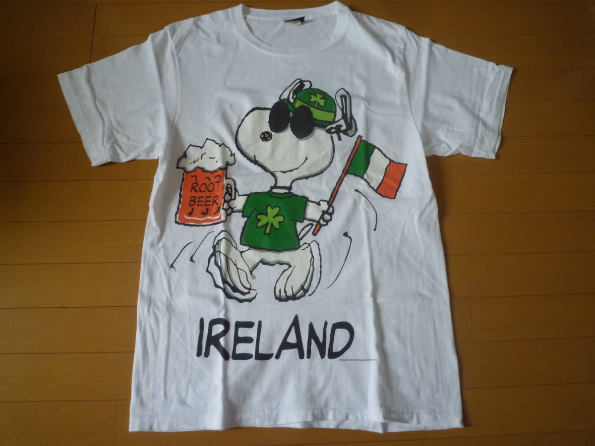 【レア】 90s changes USA製 ヴィンテージ PEANUTS スヌーピー snoopy Tシャツ joecool ジョークール  Ireland
