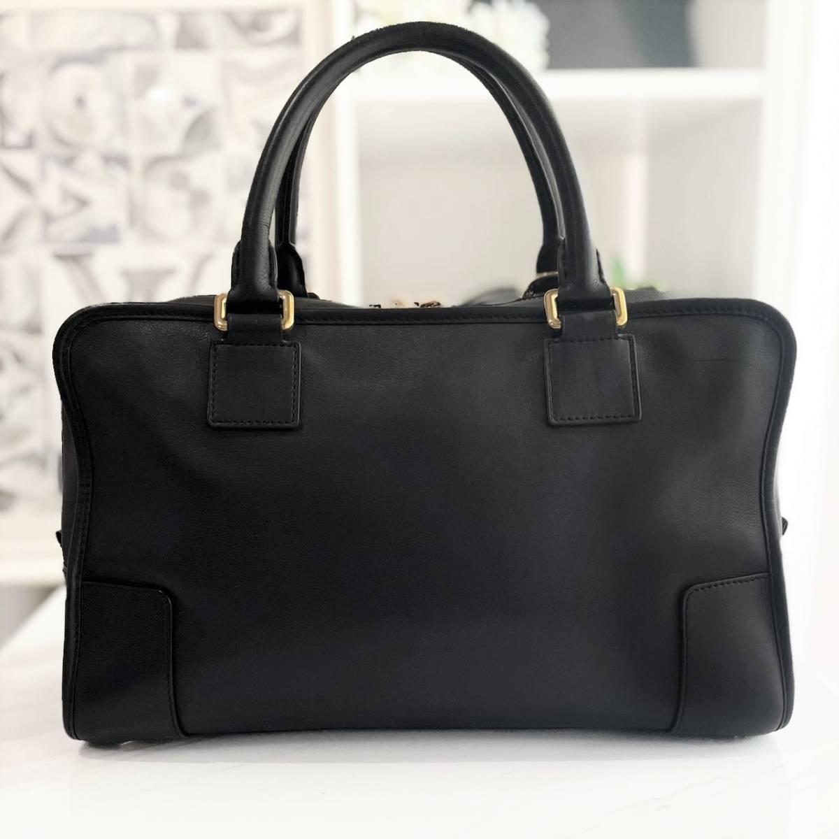 最大82%オフ! ロエベ アマソナ36 黒 レザー 2way ハンドバッグ 美品