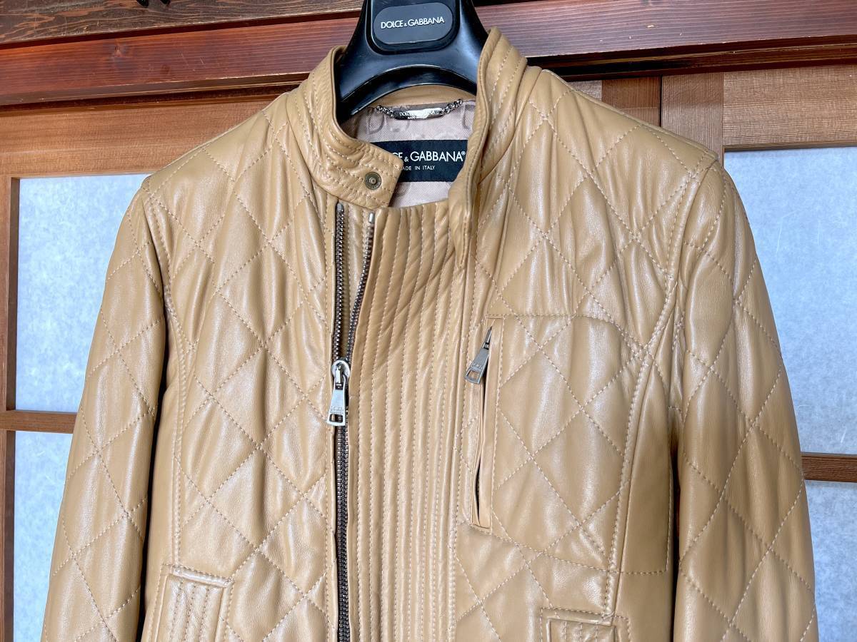 DOLCE&GABBANA キルティングラムレザーブルゾン 44 | sweatreno.com