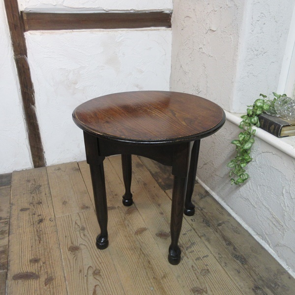 イギリス アンティーク 家具 サイドテーブル パブテーブル 花台 店舗什器 木製 オーク 英国 SMALLTABLE 6728c