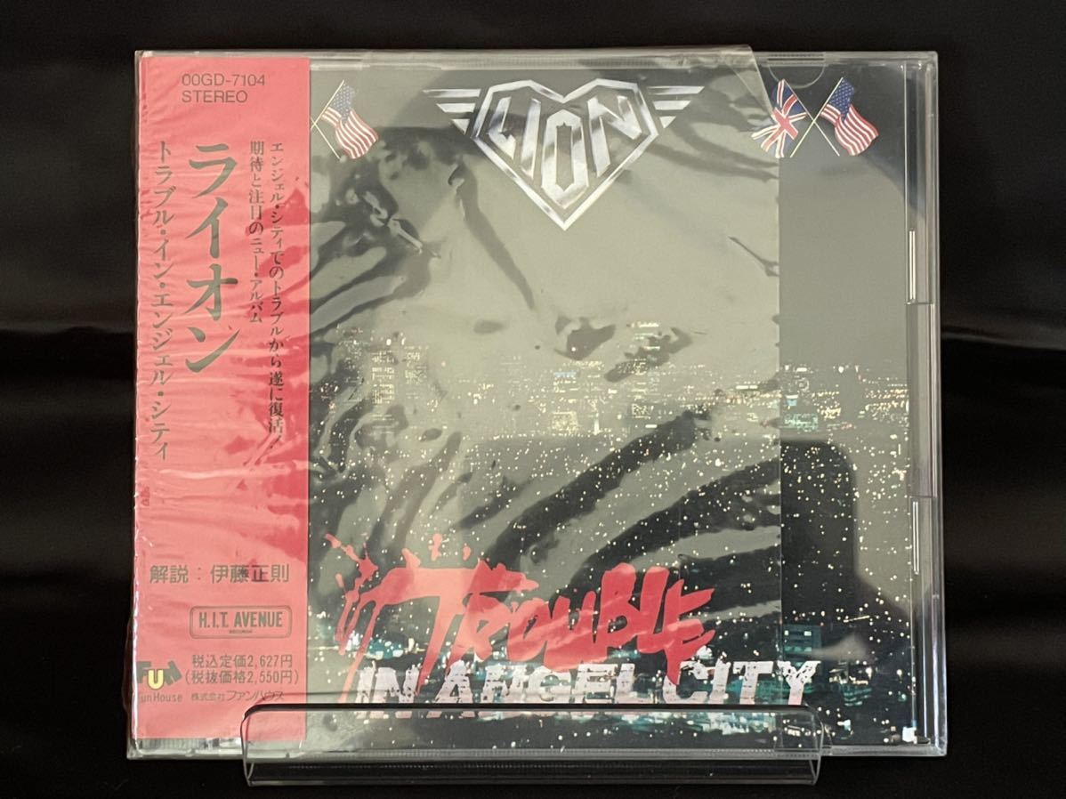 00GD-7104 CD 洋楽 ロック ライオン LION 「トラブル イン エンジェル シティ / TROUBLE IN ANGEL CITY」 オリジナルケース ステッカー付き_画像1