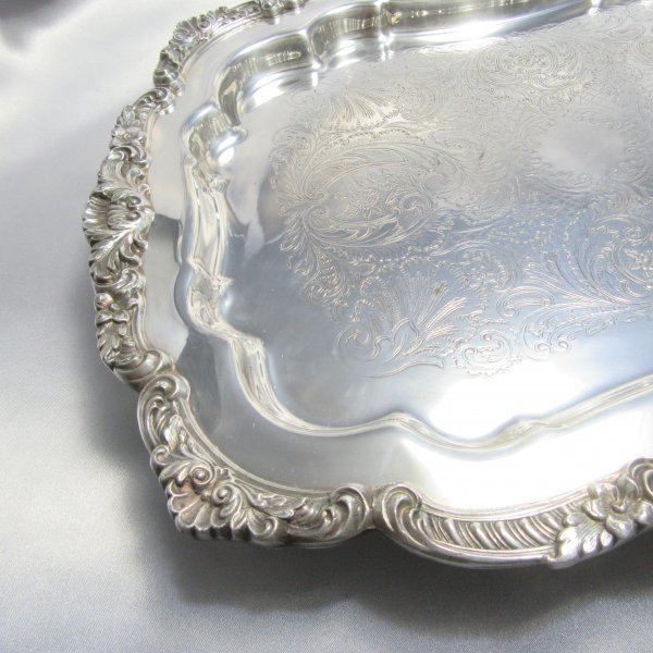 POOL SILVER Co シェルのギャラリートレー スクエア型 35cm 【シルバー