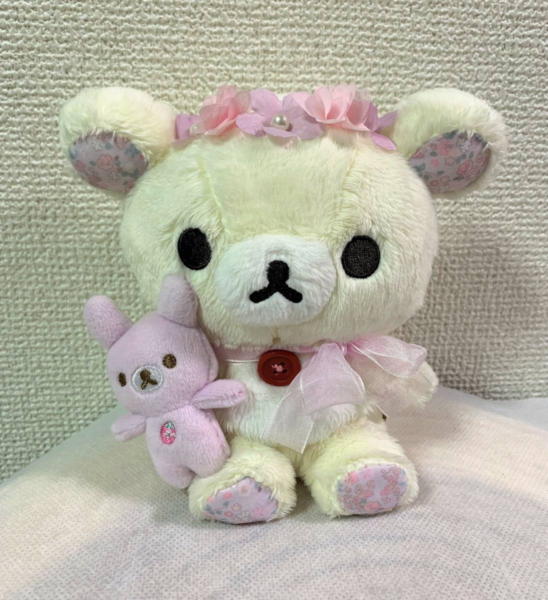 リラックマ コリラックマ おすわりぬいぐるみ ピンク 花 うさぎ