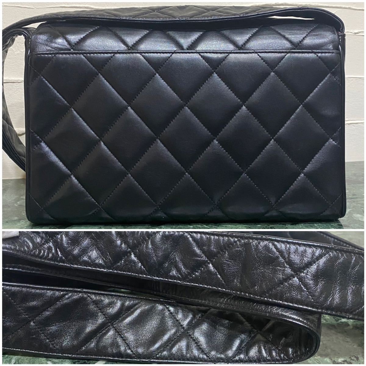 VINTAGE CHANEL ラムスキン マトラッセ レザーショルダーバッグ VINTAGE CHANEL ラムスキン マトラッセ レザーショルダーバッグ