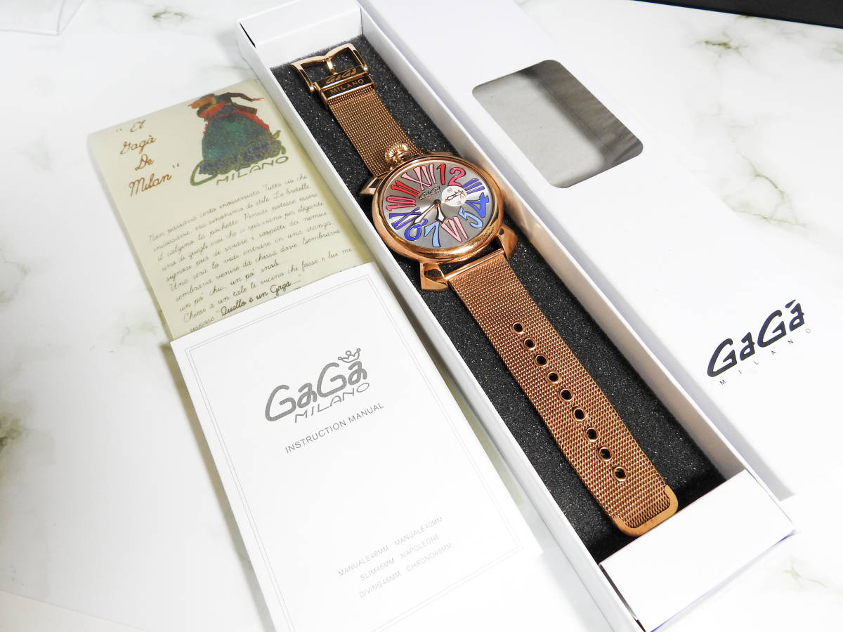 ガガミラノ マヌアーレ スリム 46mm ゴールドブレス クオーツ 男女