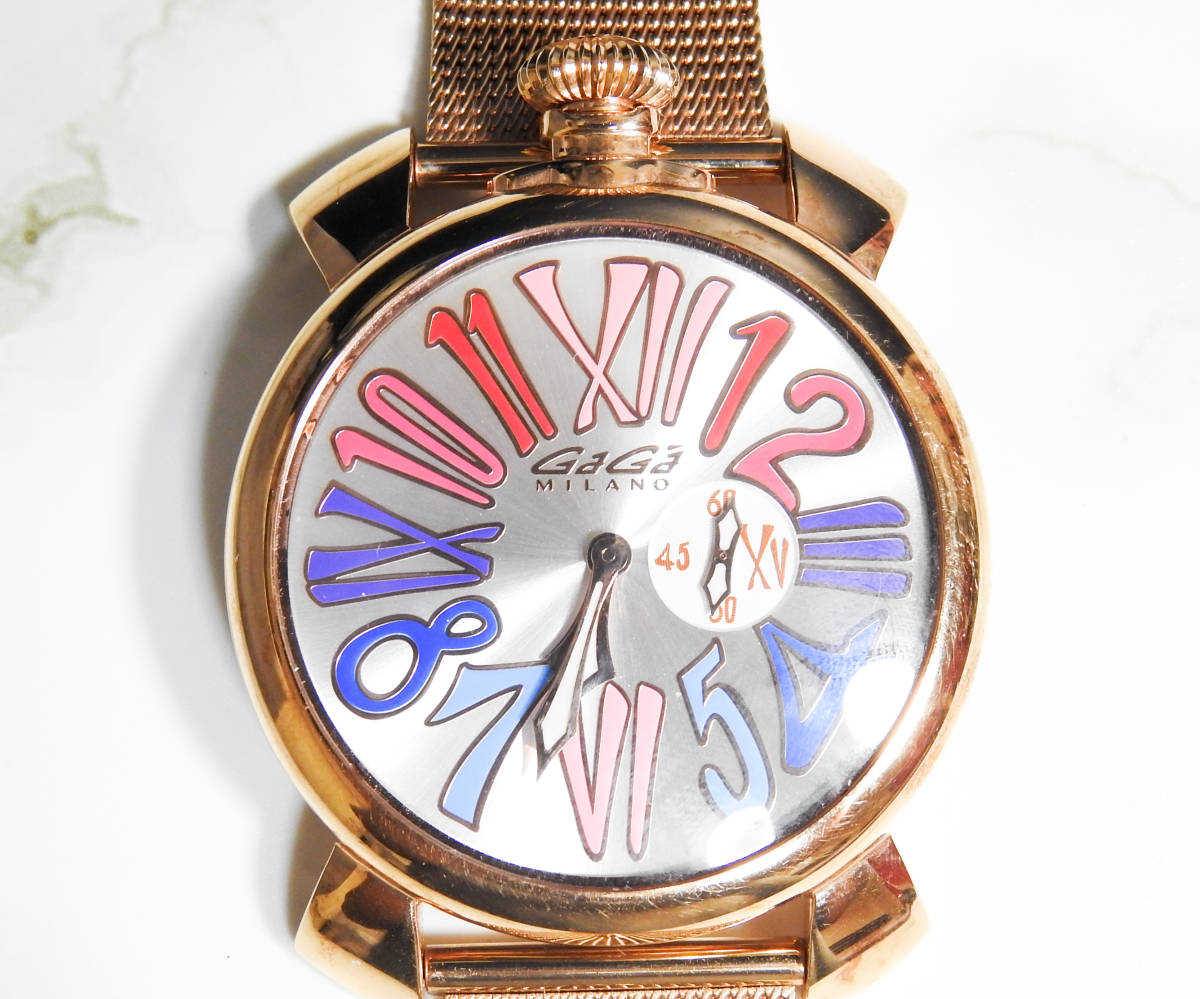 ガガミラノ マヌアーレ スリム 46mm ゴールドブレス クオーツ 男女