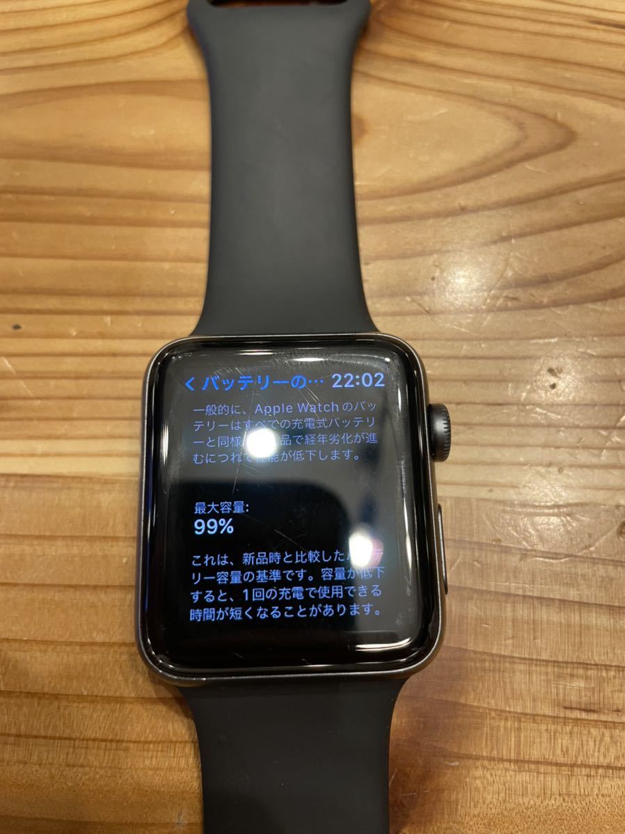 apple watch series 3 42mm(本体のみ)スペースグレイ バッテリー
