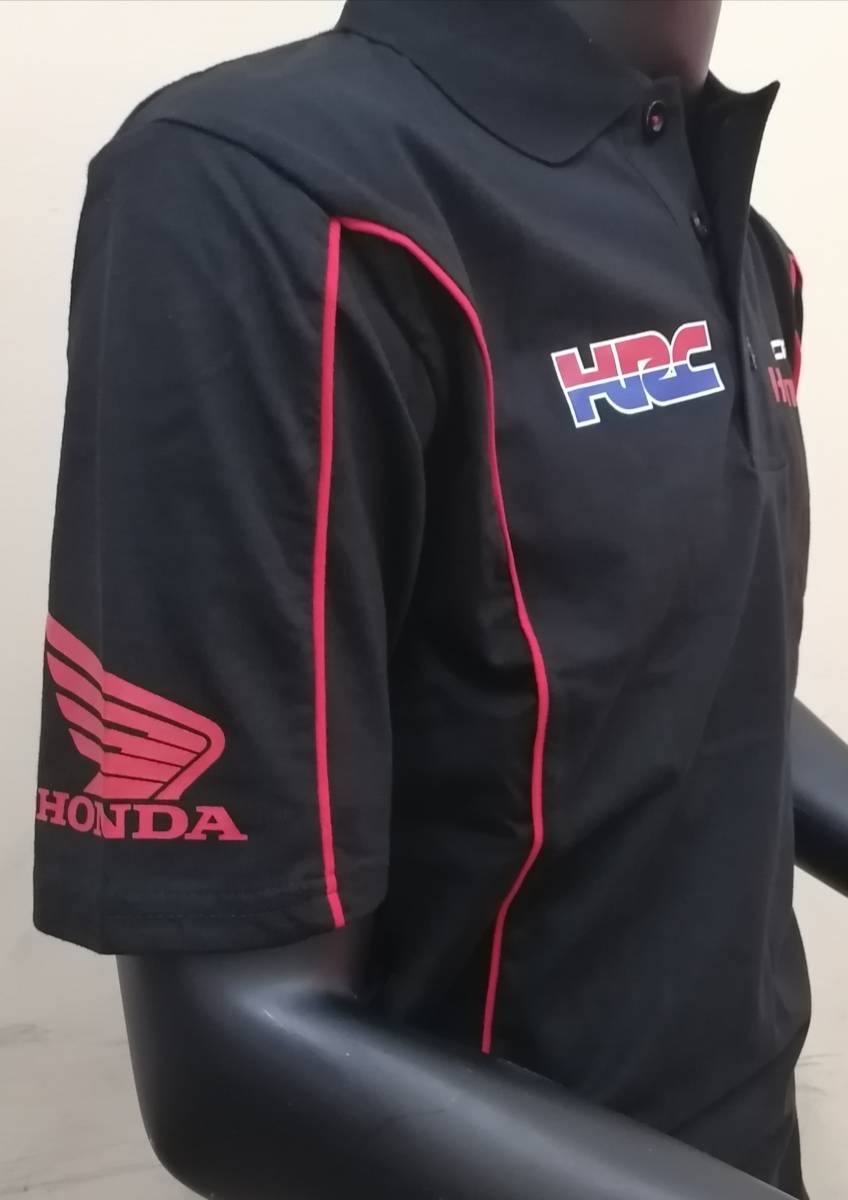 【LCR HONDA T】MotoGP オフィシャル ポロシャツ【XL 希少 BLACK （検：中上貴晶【30】 MotoGP HRC RC213V）_画像4