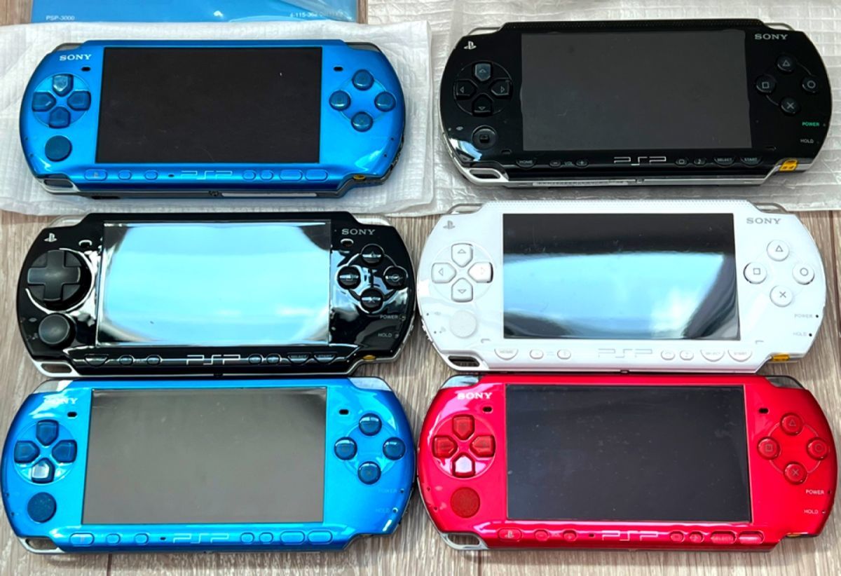 〈ジャンク品〉PSP 1000 2000 3000 バイブラントブルー ラディアントレッド ピアノブラック 等６台 PlayStation  Portable