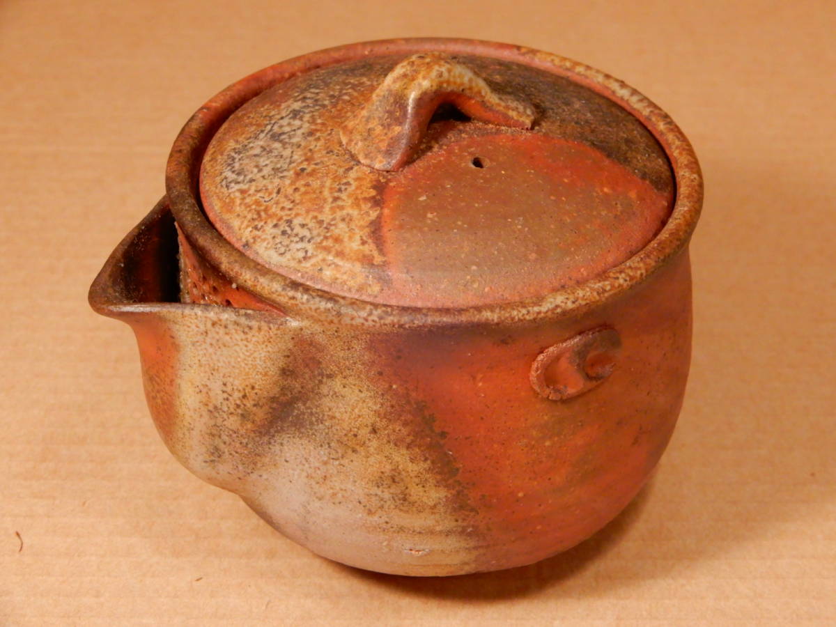 ナチュラ 【備前手造り 宝瓶 煎茶器】 木箱有り 銘入り骨董品 | www