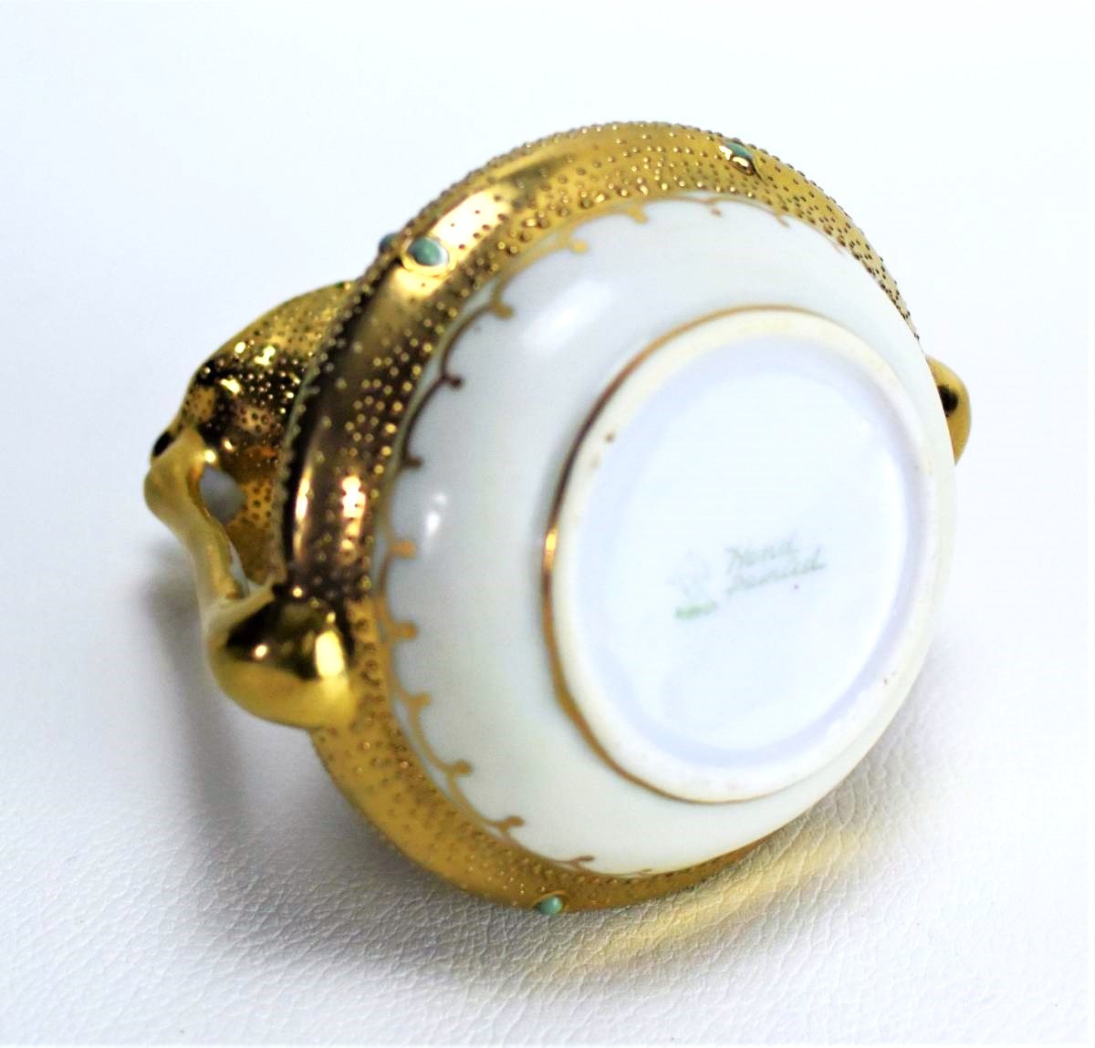 美品 オールドノリタケ Noritake 花瓶 ミニチュア 金彩 ビーディング
