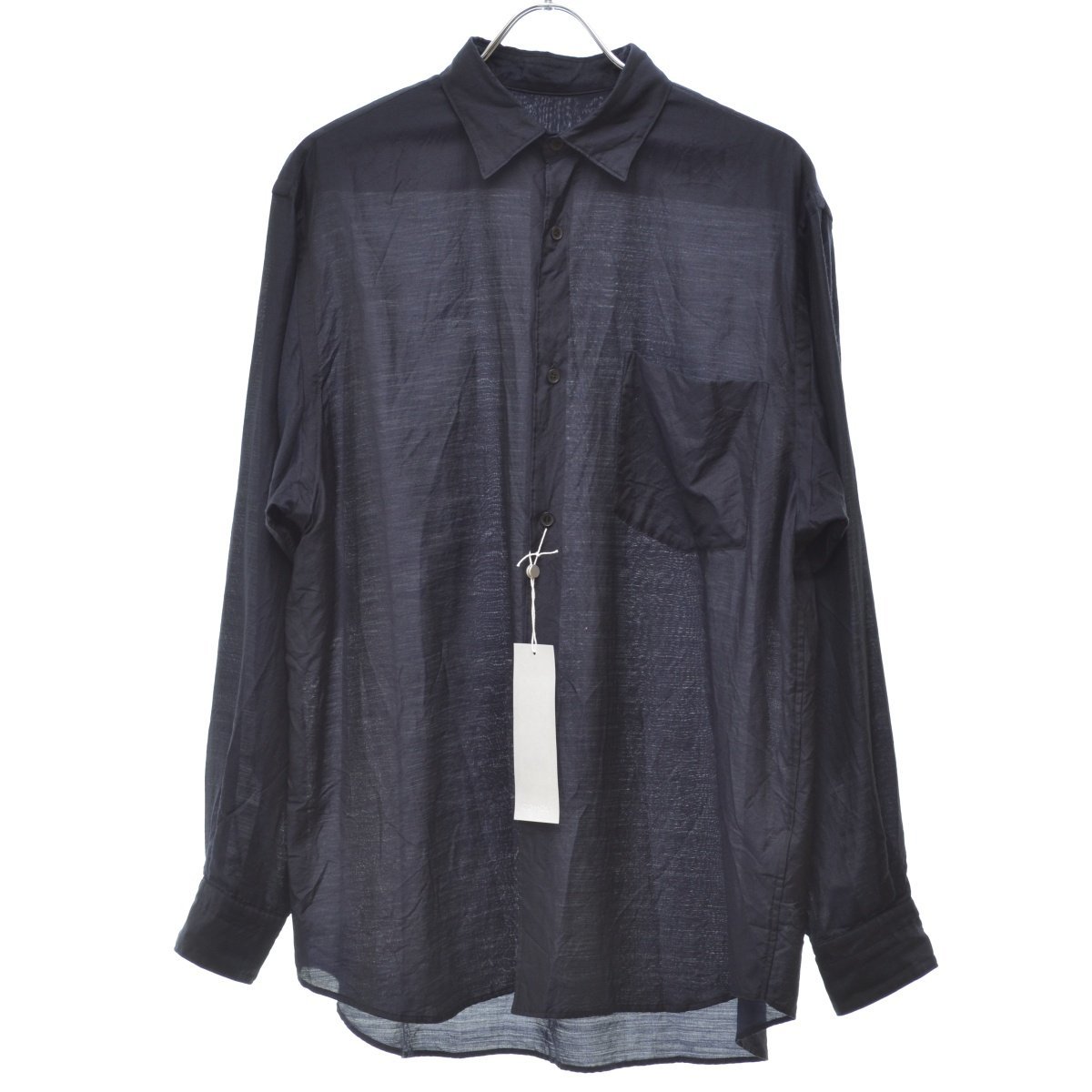 2】COMOLI / コモリ 22SS V01-02008 ウールシルクコモリシャツ navy
