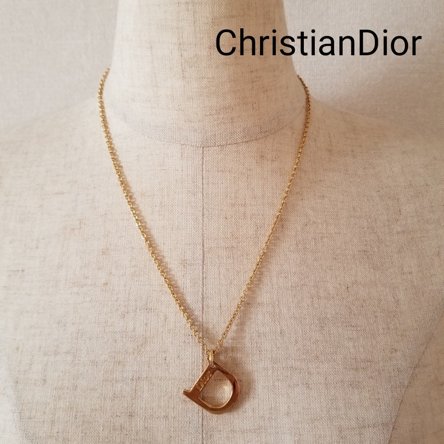 ChristianDior クリスチャンディオール ネックレス Dロゴ 美品