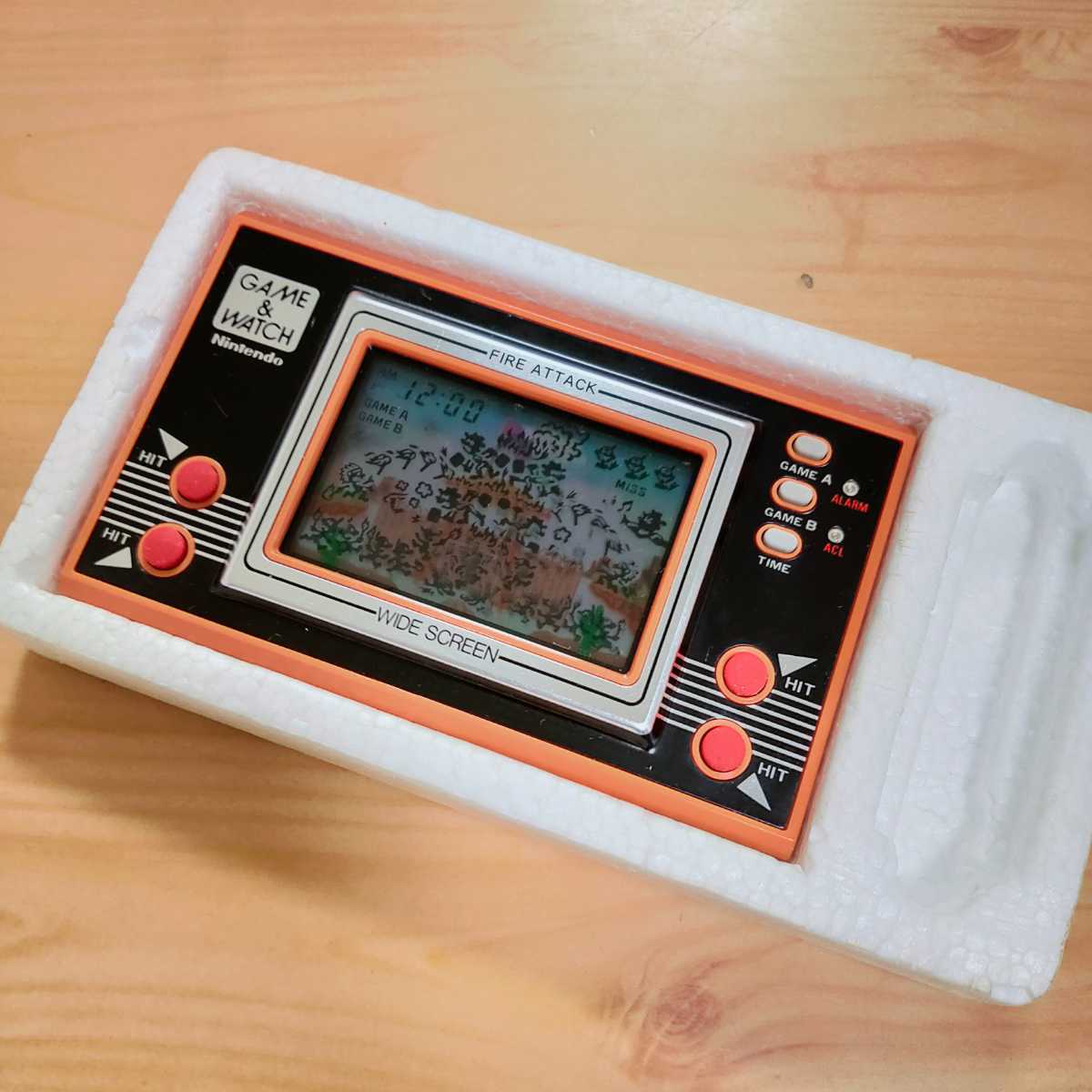 反射板偏光板交換済 動作品 任天堂 ゲームウォッチ ファイア 箱説明書付 即決 再々々値下中 箱説明書付 反射板偏光板交換済 任天堂