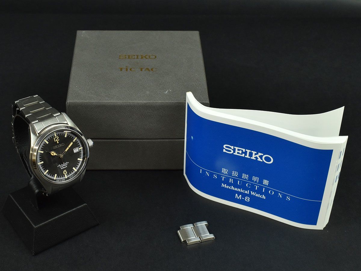 129192◆動作確認済 SEIKO セイコー チックタック35周年 セイコー コラボ メンズウォッチ 腕時計 自動巻き 4R35-02R0 SS シルバー/ D_画像2