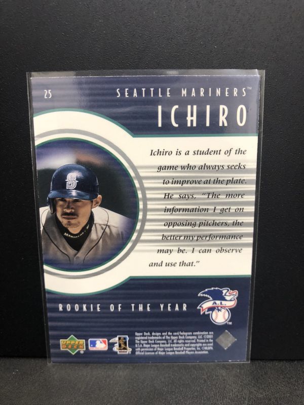 2001 Upper Deck #25 Ichiro Rookie of The Year イチロー ルーキー カード MLB Seattle Mariners 鈴木一郎 non auto検:大谷翔平 Ohtani_画像2
