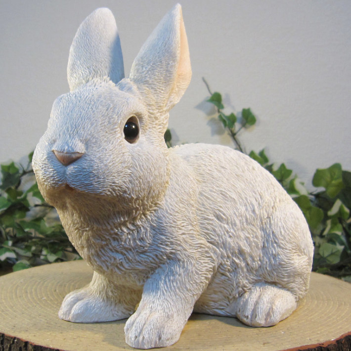  white rabbit ornament real ..... objet d'art . seat . Thai b rabbit figure garden ornament interior garden veranda art 