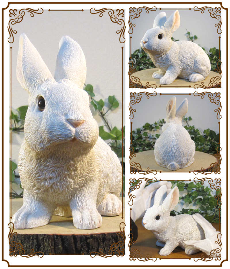  white rabbit ornament real ..... objet d'art . seat . Thai b rabbit figure garden ornament interior garden veranda art 
