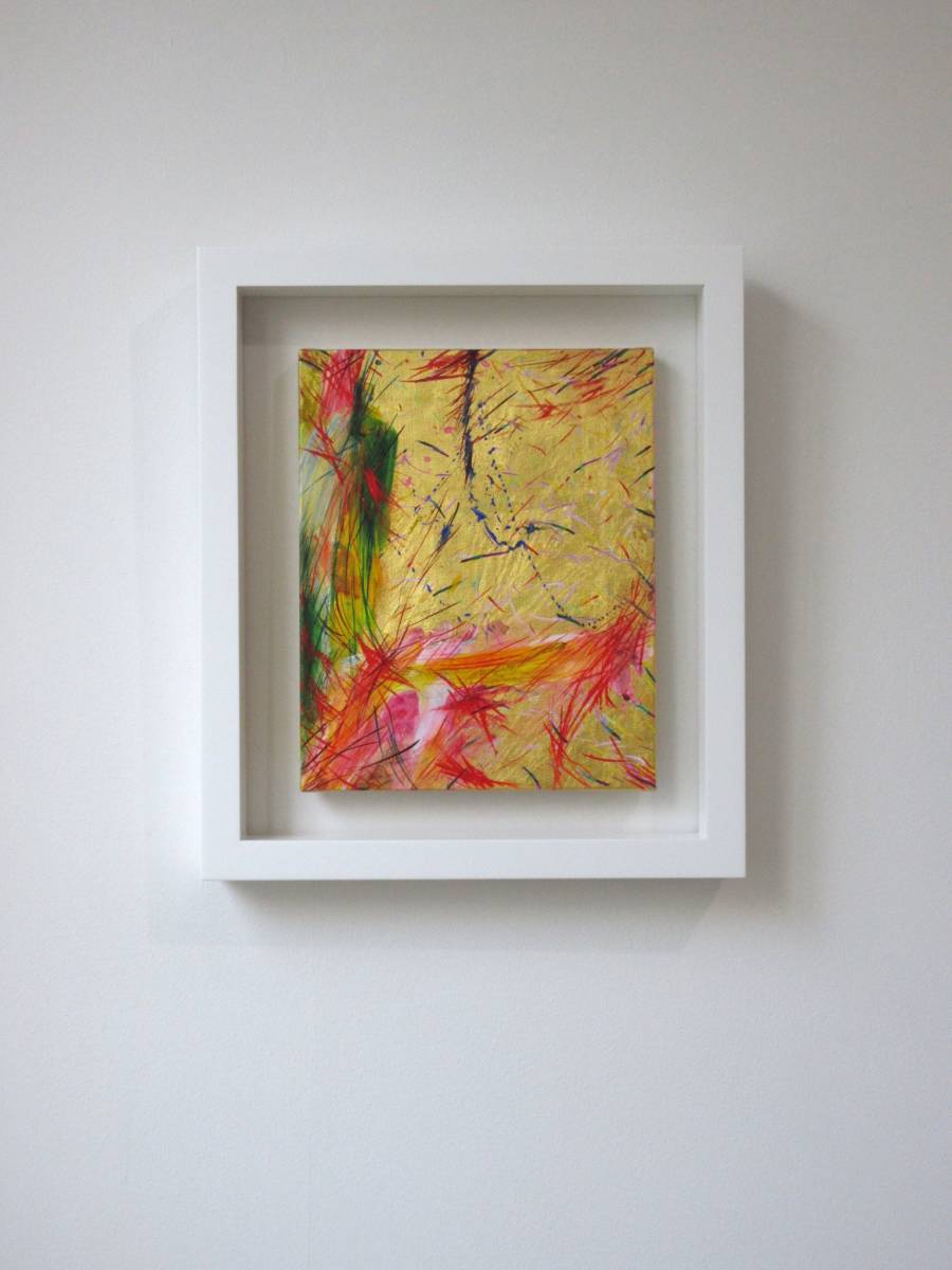 2年保証』 純金箔 金箔絵画 現代美術 抽象画 ファインアート フランス