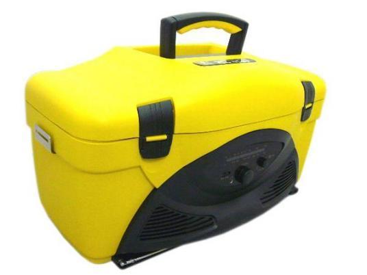 新品 ラジオ付クーラーボックス (外寸)約250X500X高さ270mm (釣りガールで人気!)@●