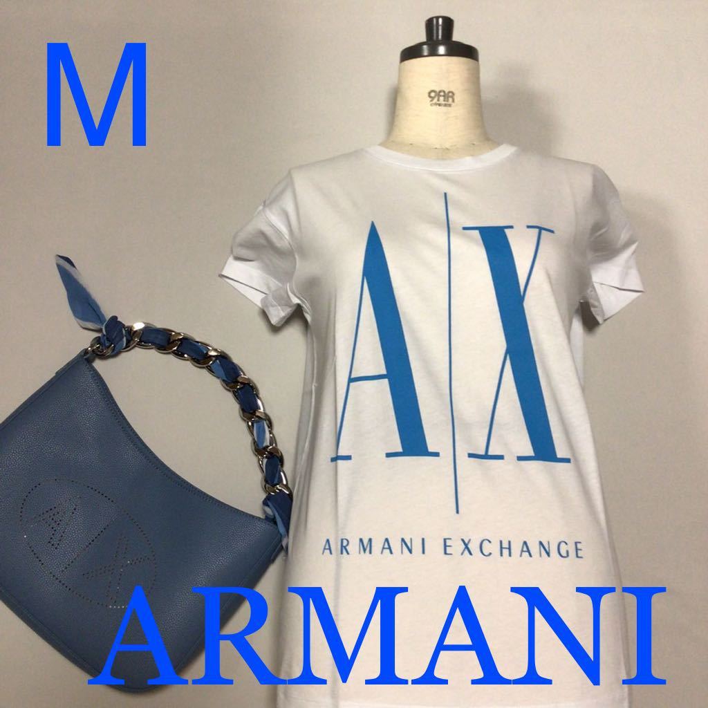 洗練されたデザイン　アルマーニエクスチェンジ　ICON Tシャツ　ホワイト　M　8NYTCX YJG3Z　#ARMANIMAKO