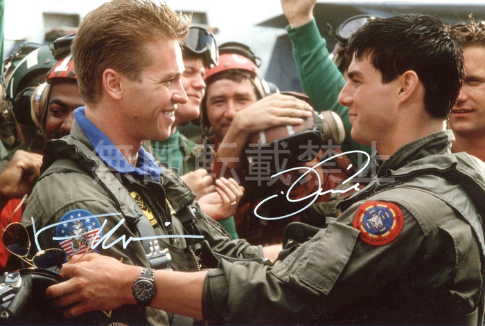 ○トム・クルーズ  ヴァル・キルマー 直筆サインフォト/写真 トップガン マーヴェリック アイスマン Tom Cruise  Val Kilmer 