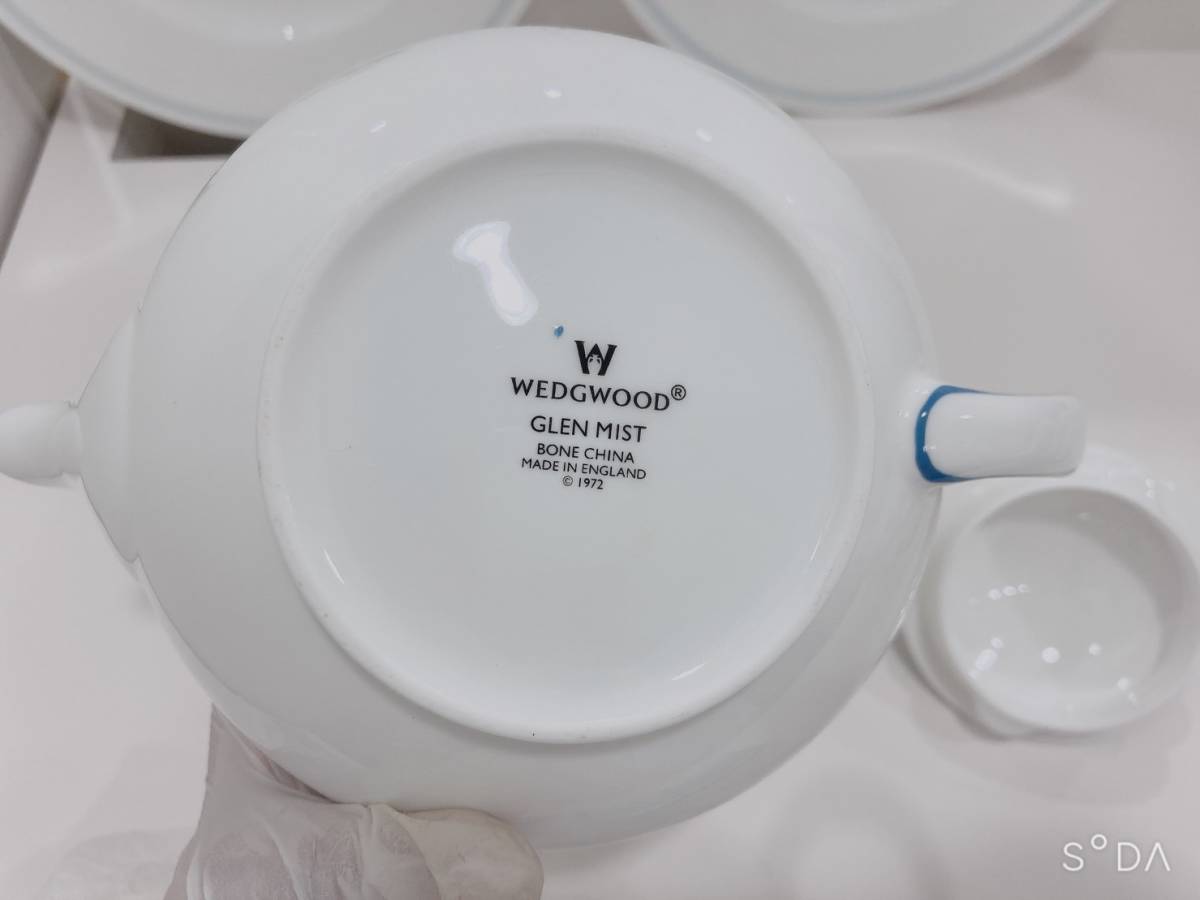 *[ прекрасный товар ]WEDGWOOD Wedgwood Glenn Mist GLEN MIST Glenn Mist teapot & plate x2 листов 