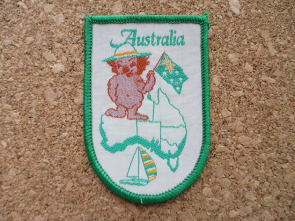 80s オーストラリア コアラ 国旗ワッペン/キャラクターkoalaヨットこあらビンテージ旅行G.HUGHESパッチVINTAGEアップリケPATCHES AUSTRALIA_画像4