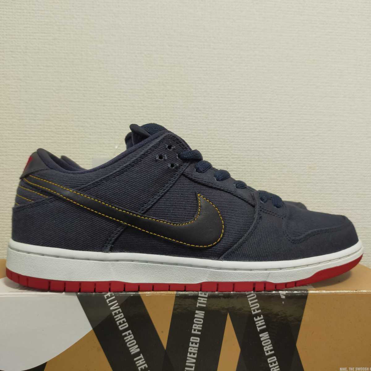 美品 LEVI’S × NIKE DUNK LOW PRO SB DARK OBSIDIAN US9.5 27.5cm リーバイス ナイキ ダンク 靴　スニーカー　レア デニム　BLUE DENIME_画像6