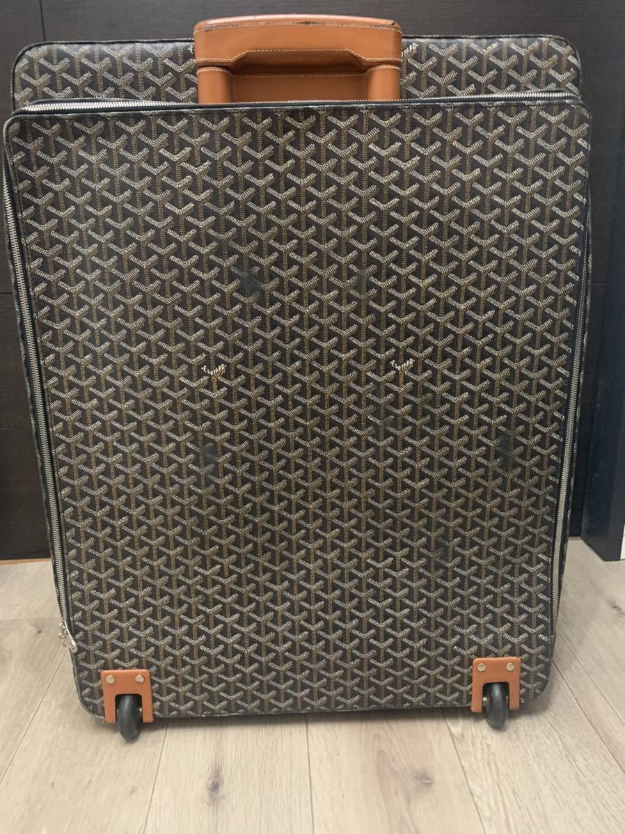 ゴヤール旅行トランクGOYARD ゴヤールキャリーケースブラックブランド旅行カバン正規品_画像5