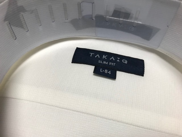TAKAQ☆イージーケア　白織柄　ホリゾンタル　ストレッチワイシャツ　L(41-84)　スリムフィット_画像3