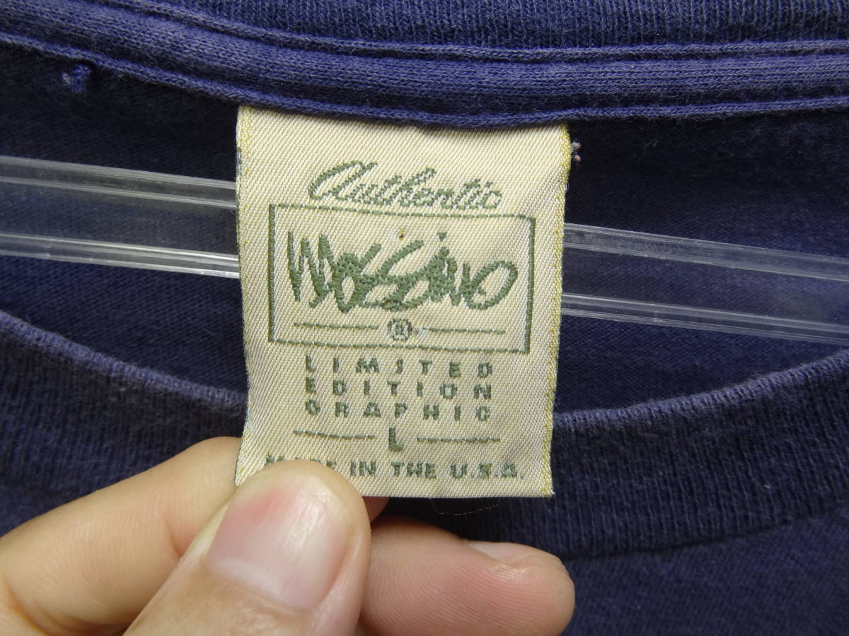 全国送料無料 アメリカ USA古着 80-90年代 mossimo ビンテージ MADE IN USA メンズ キャラクタープリント半袖Tシャツ L