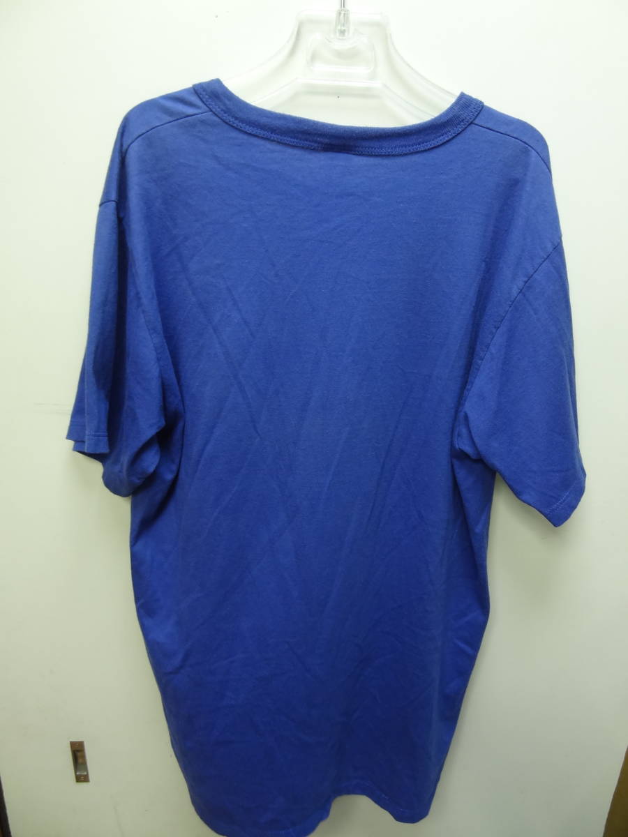 全国送料無料 アメリカ USA古着 80-90年代 ラッセル RUSSELL ATHLETIC MADE IN USA メンズ 半袖 ヘンリーネック 青色 Tシャツ XLサイズ