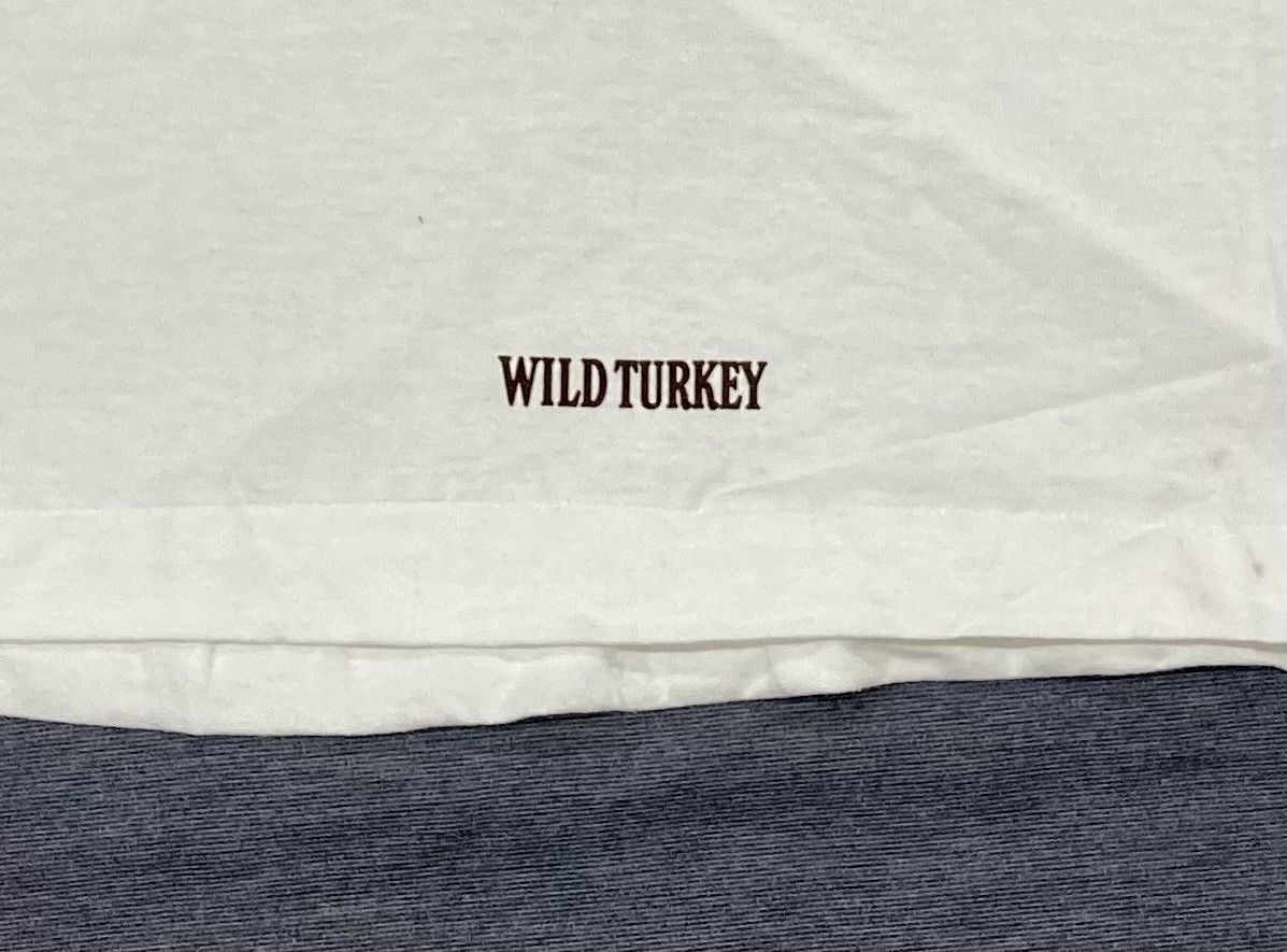 デッド 90s ワイルドターキー WILD TURKEY FRUIT OF THE LOOM L Tシャツ 白 企業 の画像6