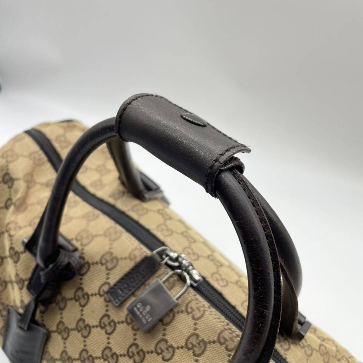 極希少□美品□GUCCI グッチ ボストンバッグ GG キャンバス レザー