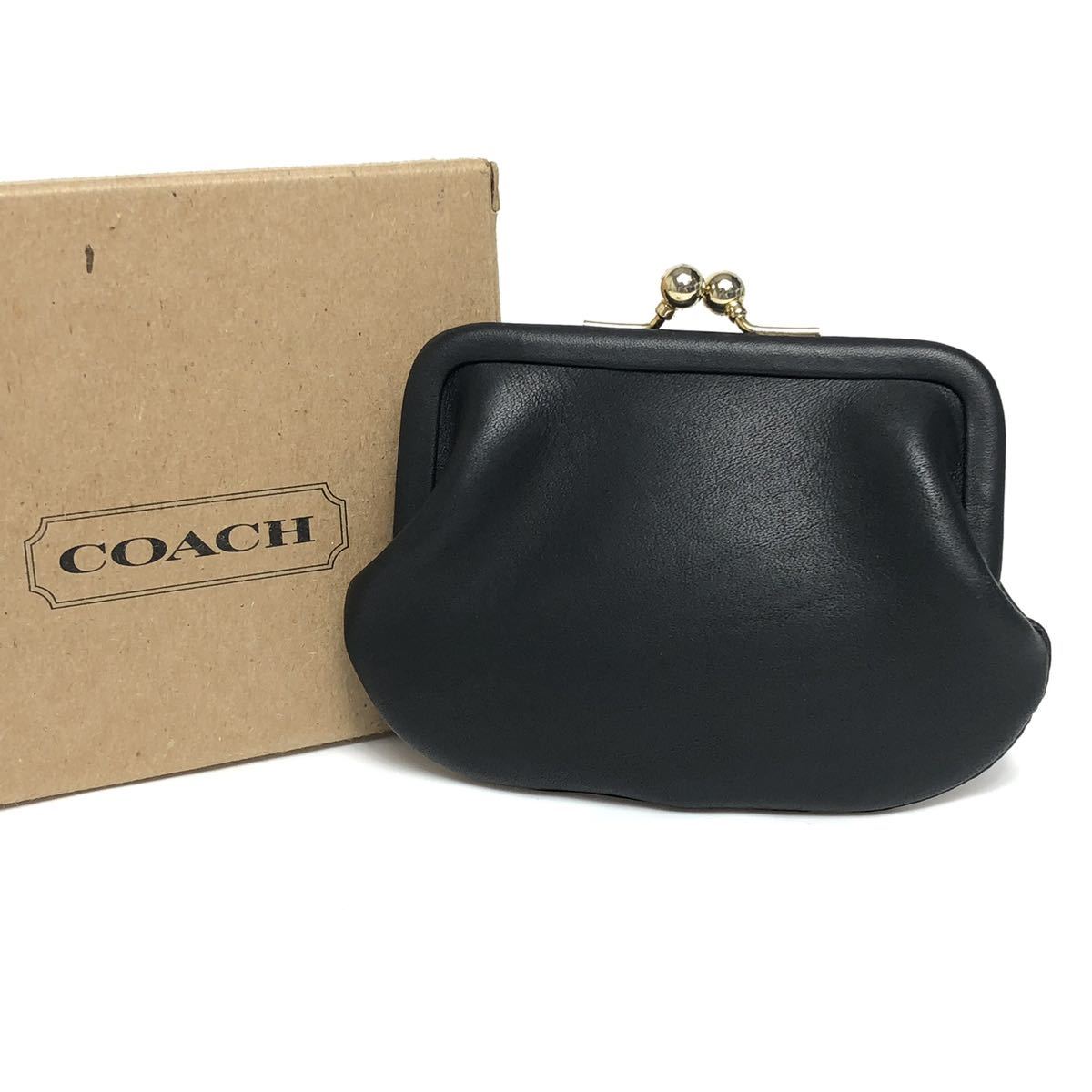 ほぼ未使用】COACH オールドコーチ がま口 コインケース 小銭入れ 黒