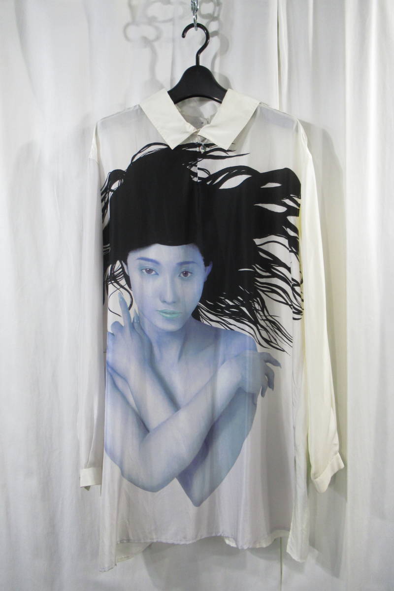 18ss yohji yamamoto pour homme silk inside rice field ... sun. . print blouse (HW-B28-422)