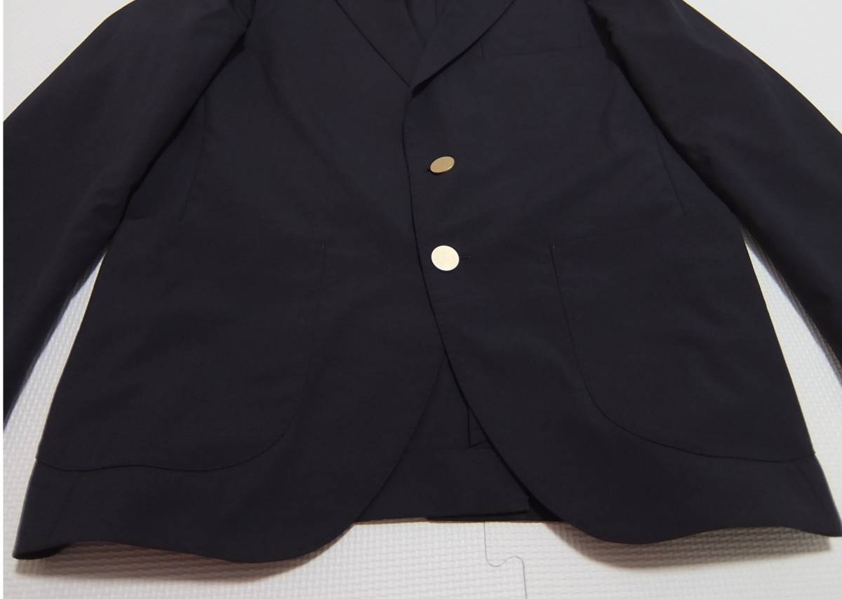 green label relaxing.. wool woven tailored jacket navy blue M blaser Arrows MIYUKI KEORI 3122-110-1377
