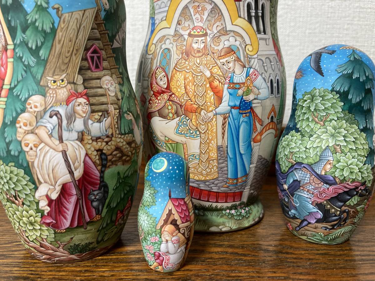 ロシア雑貨☆うるわしのワシリーサ民話マトリョーシカ(5P)オルガ作
